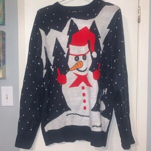 Diesel Black and Red Crewneck Sweater Festive Design